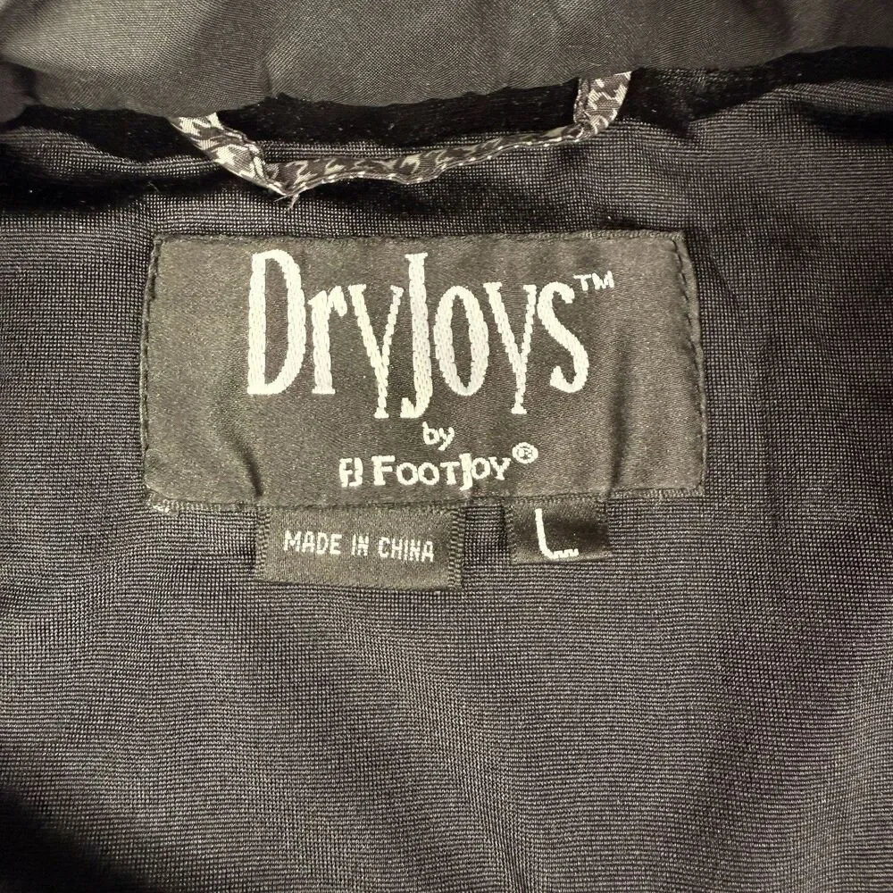 FootJoy‎ DryJoys Golf Vest Mens Large Black Houndstooth 1/4 Zip Windproof Jacket